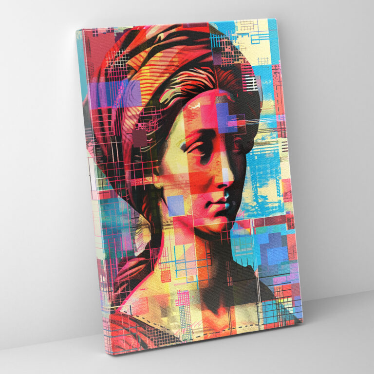 Pixelated Renaissance Canvas Print - Classicism And Popart, Pixelated Pop Art, Canvas Print, Home Decoration