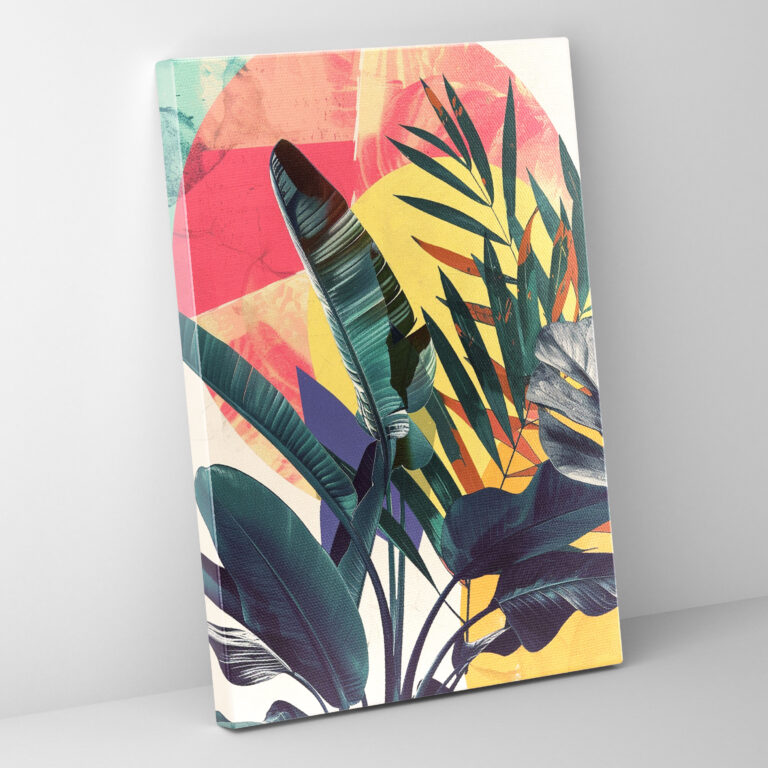 Botanical Pop Art Canvas Print - Classicism And Popart, Canvas Print, Geometric Overlay, Wall Art