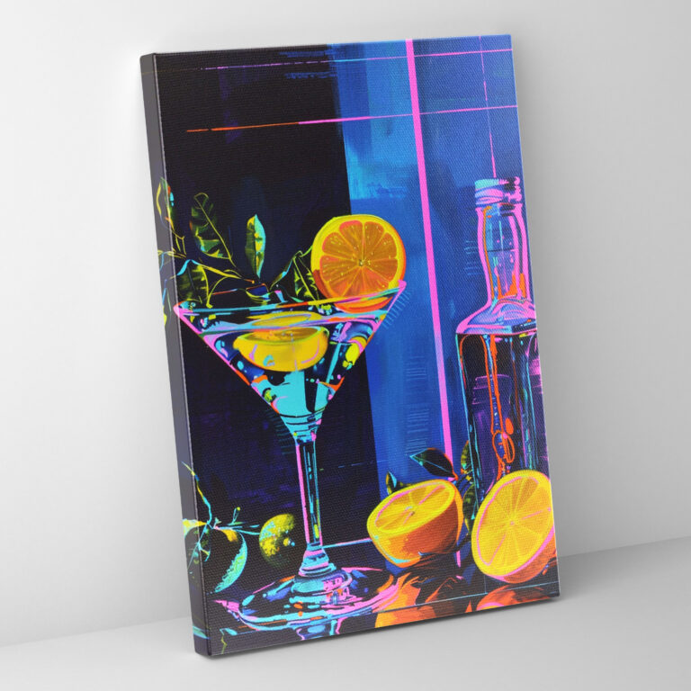 Neon Still Life Canvas Print - Classicism And Popart, Wall Decoration, Wall Art, Still Life Painting