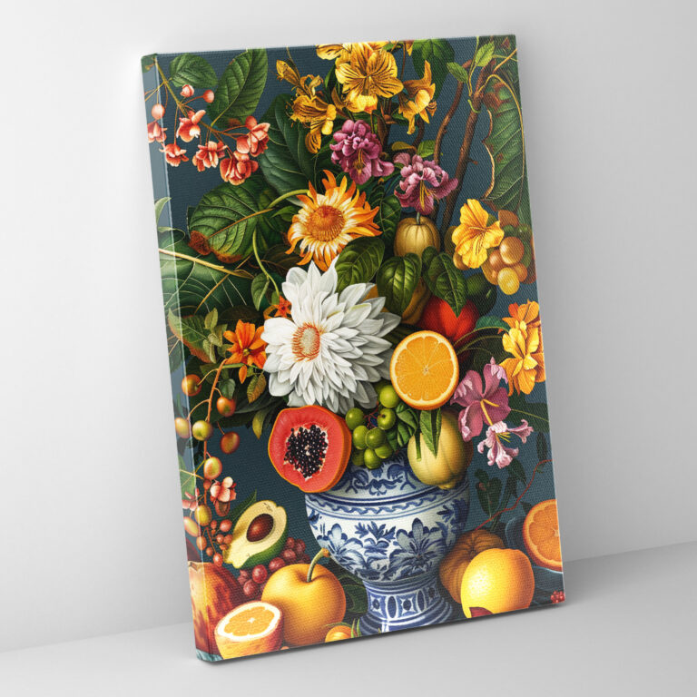 Classical Fruits And Flowers Canvas Print - Classicism And Popart, Home Decoration, Classicism With Pop Art, Wall Decoration