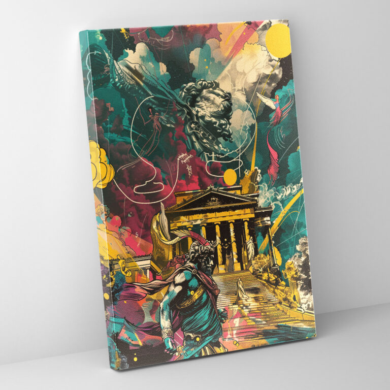 Comic Book Greek Mythology Canvas Print - Classicism And Popart, Canvas Print, Canvas Wall Art, Home Decoration