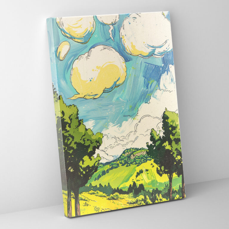 Comic Book Landscape Canvas Print - Classicism And Popart, Classicism With Pop Art, Wall Art, Wall Decoration