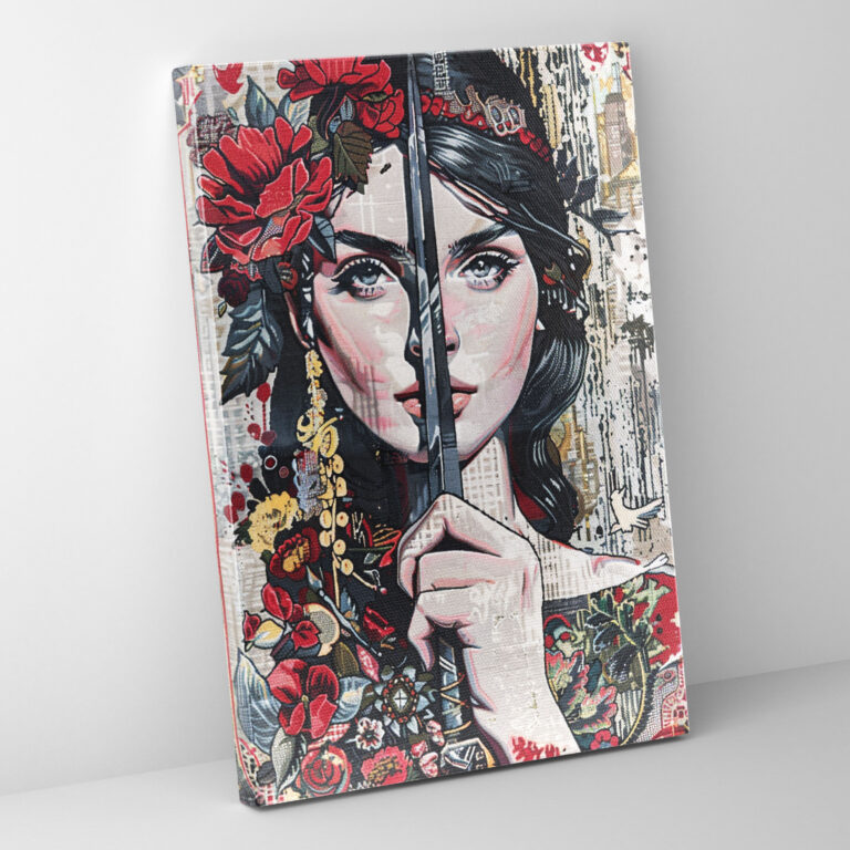 Graffiti Medieval Tapestry Wall Decoration - Classicism And Popart, Classicism With Pop Art, Wall Decoration, Canvas Wall Art