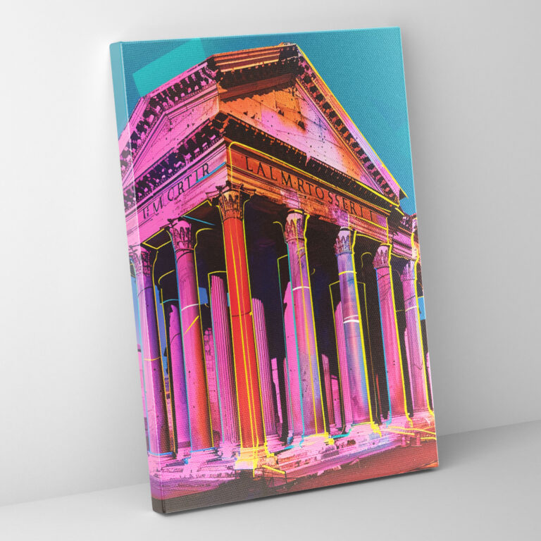 Neon Roman Architecture Wall Decoration - Classicism And Popart, Home Decoration, Wall Decoration, Canvas