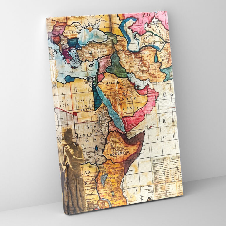Modern Map Canvas Print - Classicism And Popart, Home Decoration, Canvas, Wall Decoration