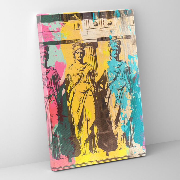 Greek Statues Canvas Print - Classicism And Popart, Canvas, Wall Decoration, Combine Classicism With Pop Art