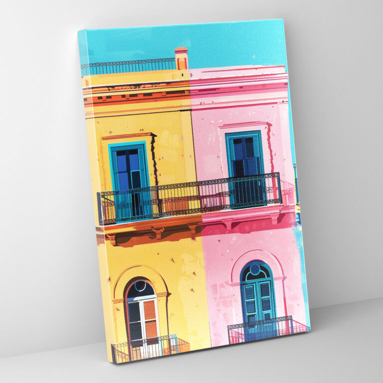 Pop Art Architecture Wall Decoration - Classicism And Popart, Combine Classicism With Pop Art, Canvas Wall Art, Canvas