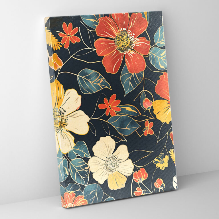 Pop Art Floral Canvas Print - Classicism And Popart, Home Decoration, Canvas, Combine Classicism With Pop Art
