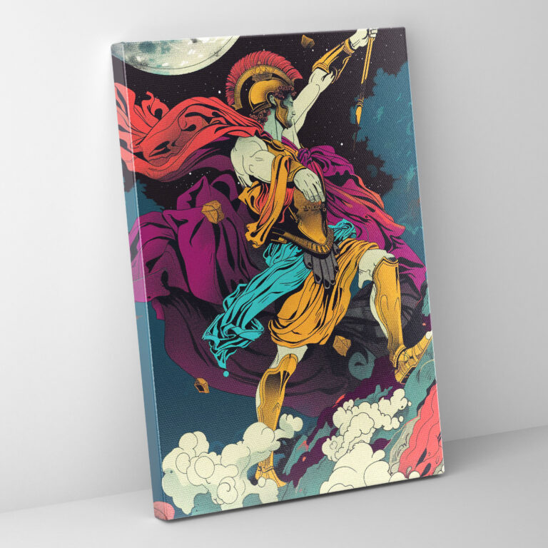 Greek Mythology Pop Art Canvas Print - Classicism And Popart, Wall Decoration, Combine Classicism With Pop Art, Home Decoration