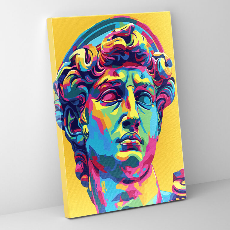 Pop Art Greek Statue Wall Decoration - Classicism And Popart, Canvas Wall Art, Wall Decoration, Canvas