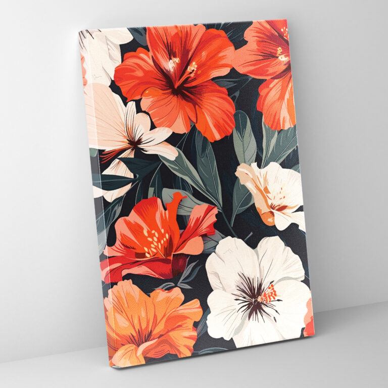 Pop Art Floral Pattern Canvas Print - Classicism And Popart, Canvas Wall Art, Wall Decoration, Combine Classicism With Pop Art