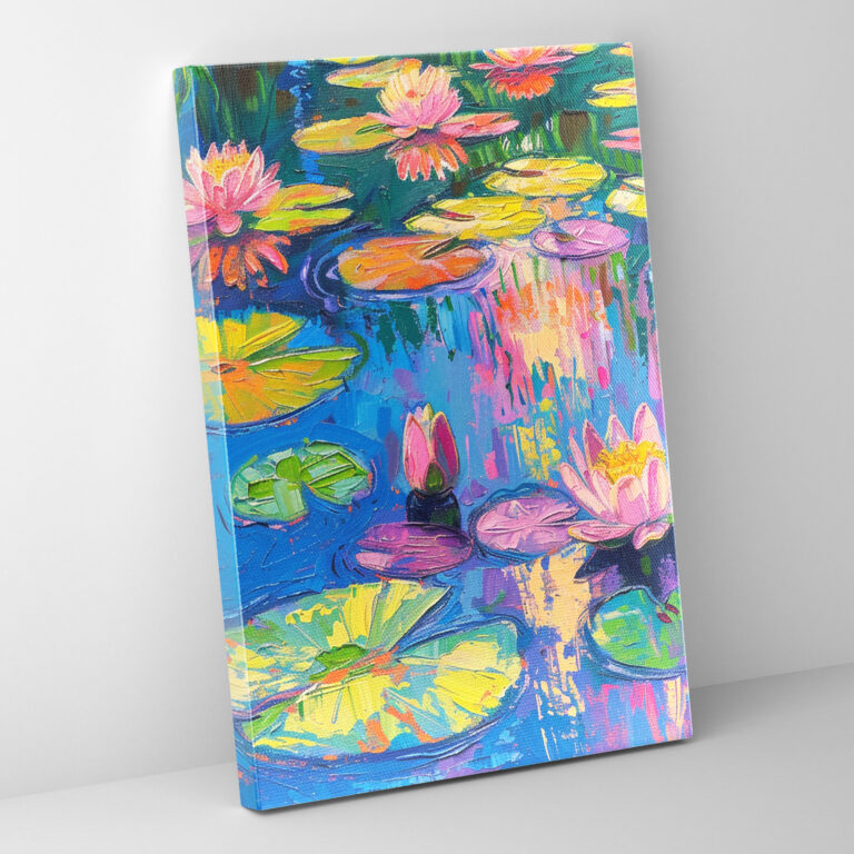 Water Lilies Remix Canvas Print - Classicism And Popart, Home Decoration, Canvas, Canvas Wall Art