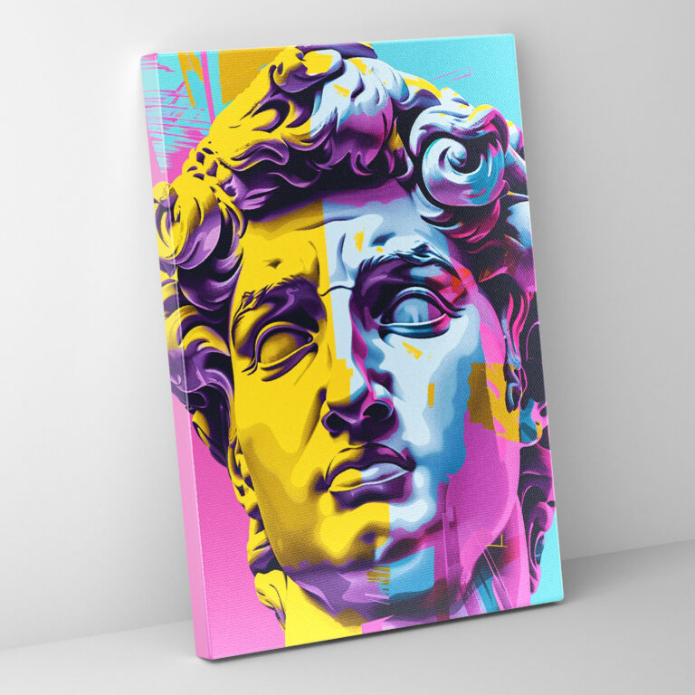 Pop Art Greek Statue Canvas Print - Classicism And Popart, Wall Art, Home Decoration, Canvas Print