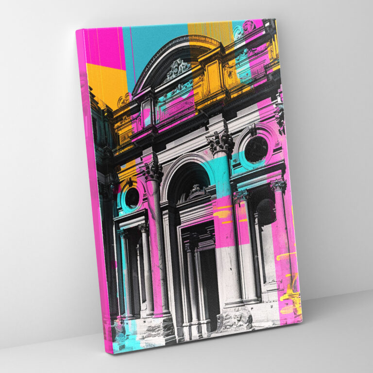 Pop Art Baroque Architecture Canvas Print - Classicism And Popart, Canvas, Home Decoration, Combine Classicism With Pop Art