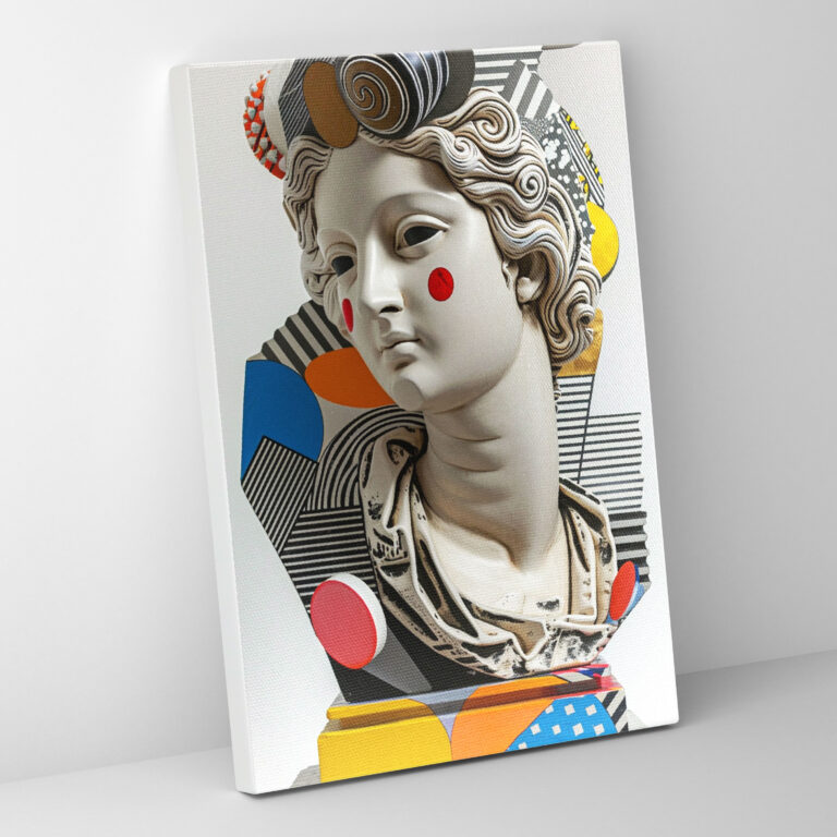 Pop Art Ancient Sculpture Canvas Print - Classicism And Popart, Canvas Print, Canvas, Combine Classicism With Pop Art