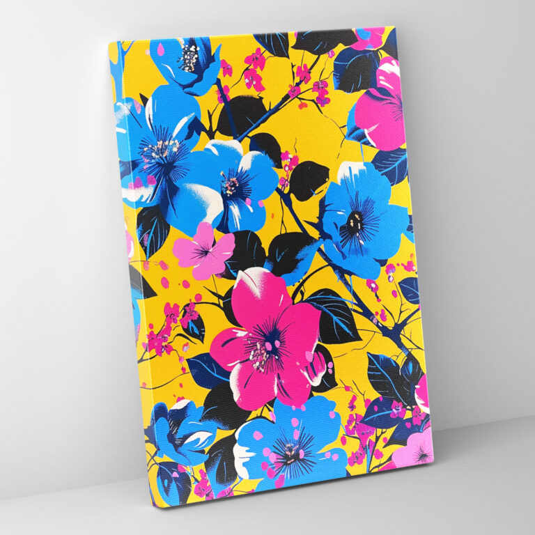 Pop Art Floral Pattern Wall Art - Classicism And Popart, Canvas, Home Decoration, Pop Art Floral Pattern
