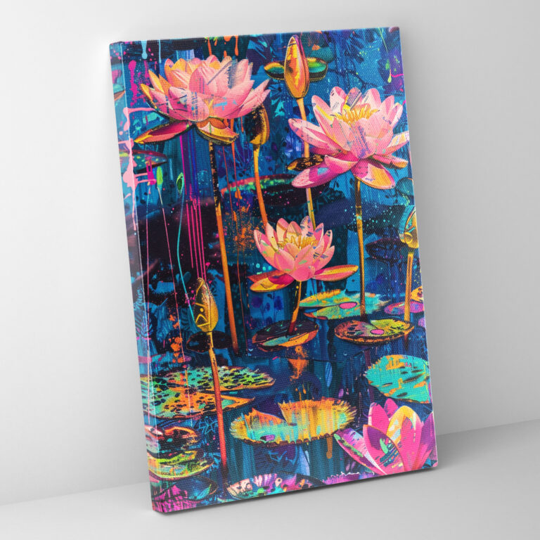 Pop Art Water Lilies Wall Art - Classicism And Popart, Pop Art Water Lilies, Canvas Wall Art, Home Decoration