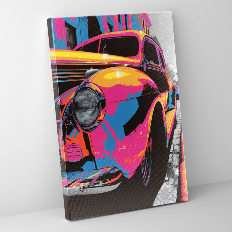 Classic Car Pop Art Canvas Print - Classicism And Popart, Wall Art, Canvas Wall Art, Classic Car Pop Art