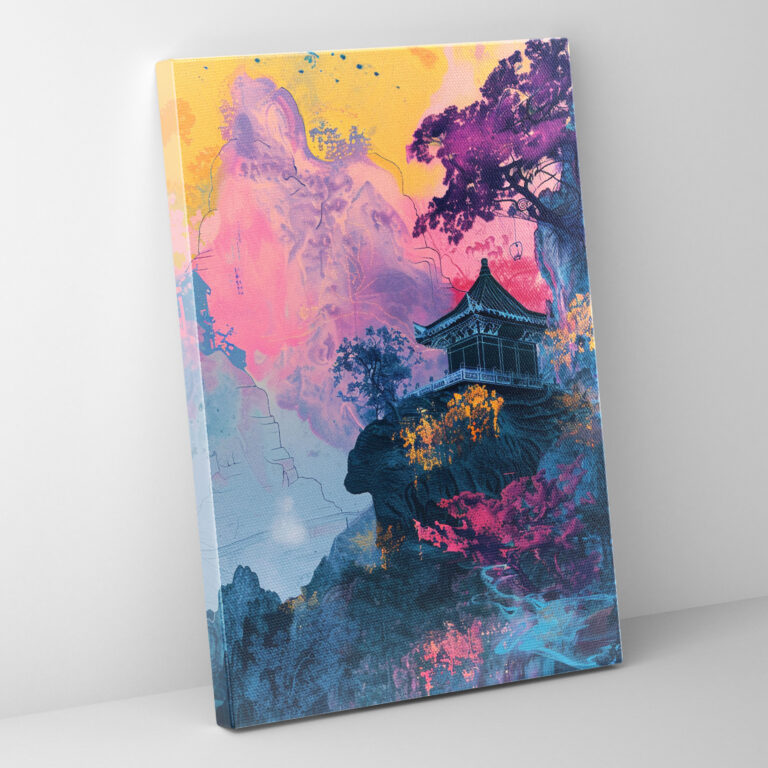 Chinese Landscape Pop Art Canvas Print - Classicism And Popart, Chinese Landscape Pop Art, Canvas Wall Art, Wall Art