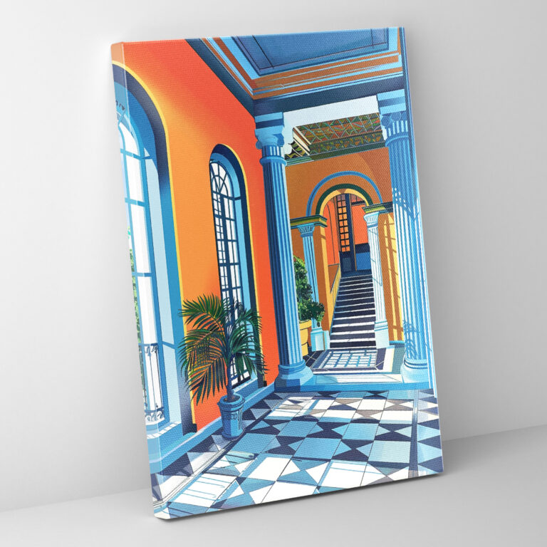 Modern Classic Architecture Pop Art Canvas Print - Classicism And Popart, Modern Classic Architecture Pop Art, Wall Decoration, Wall Art