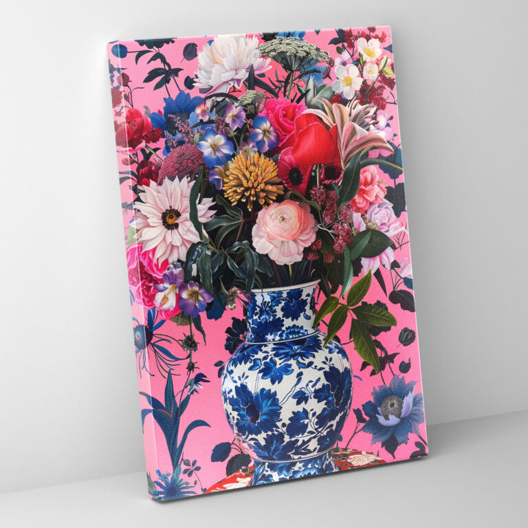Classic Floral Pop Art Canvas Print - Classicism And Popart, Canvas Wall Art, Wall Art, Classic Floral Pop Art
