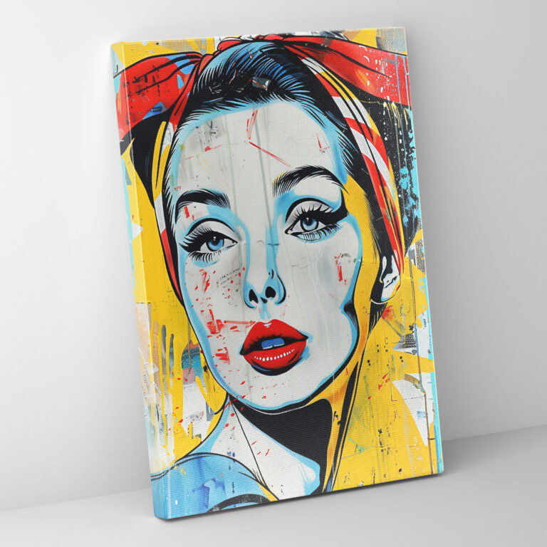 Pop Art Portrait Canvas Print - Classicism And Popart, Portrait Painting, Canvas Wall Art, Pop Art
