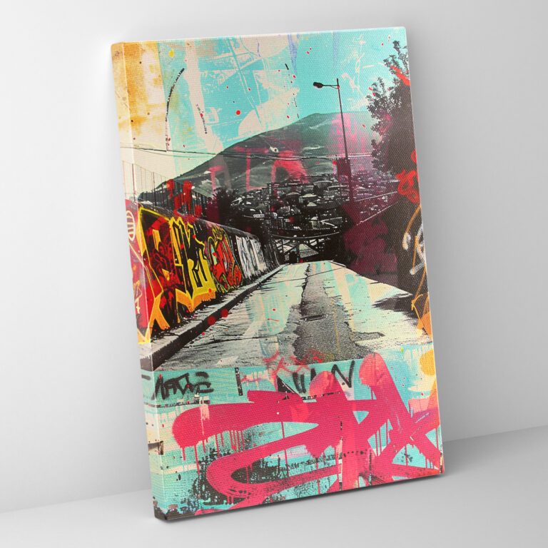 Graffiti Landscape Canvas Print - Classicism And Popart, Pop Art, Landscape Painting, Canvas Wall Art