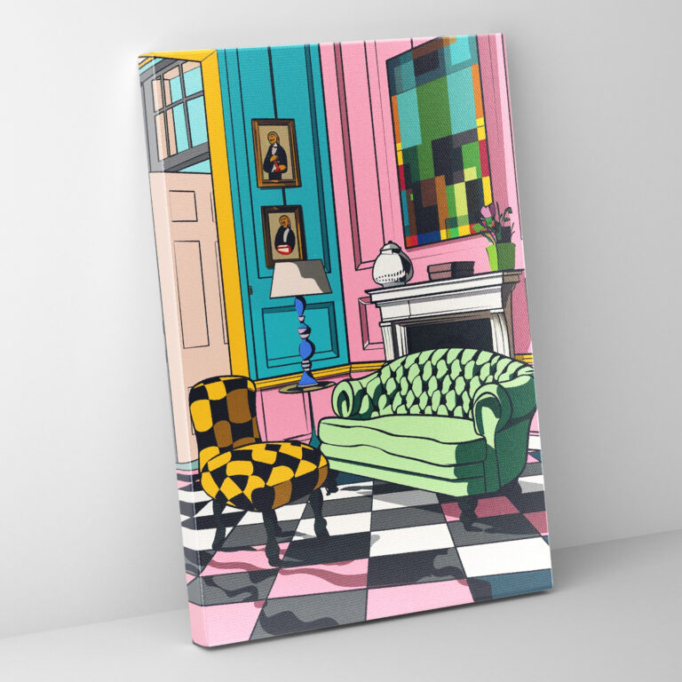 Pop Art Museum Canvas Print - Classicism And Popart, Wall Art, Museum Scene, Home Decoration
