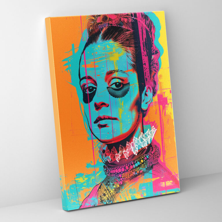 Pop Art Renaissance Portrait Canvas Print - Classicism And Popart, Canvas Print, Canvas Wall Art, Classicism Meets Pop Art