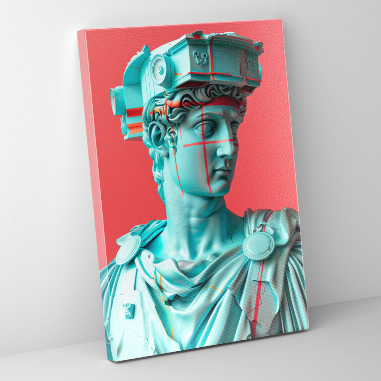Futuristic Roman Robots Canvas Print - Classicism And Popart, Canvas Wall Art, Canvas, Wall Decoration