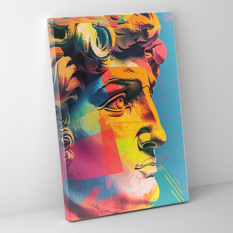 Classic Greek Statue Pop Art Canvas Print - Classicism And Popart, Canvas Print, Wall Decoration, Canvas Wall Art