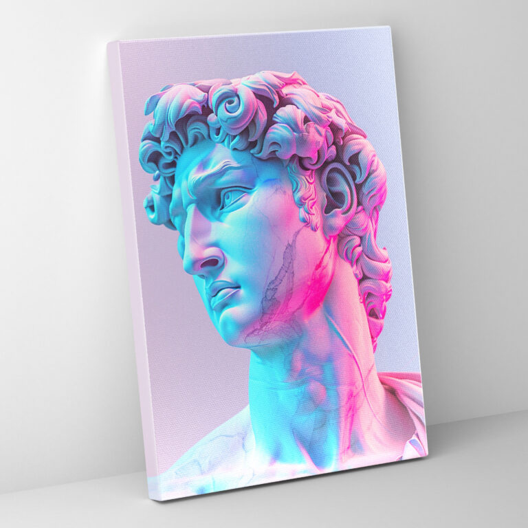 Neon Pop Art Roman Sculpture Wall Decoration - Classicism And Popart, Wall Decoration, Wall Art, Canvas Wall Art