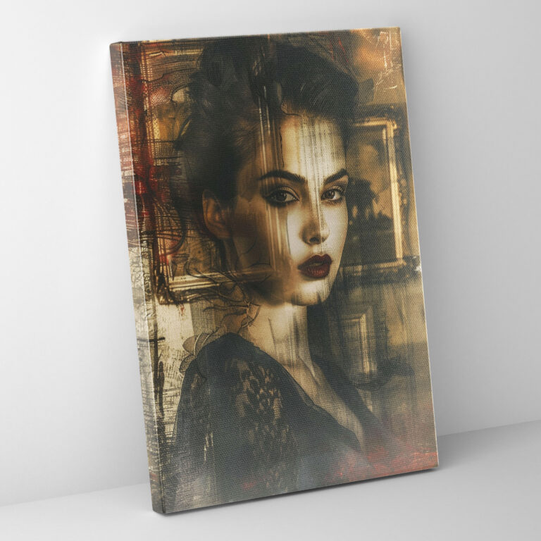 Pop Art Vintage Woman Portrait Canvas Print - Classicism And Popart, Canvas Wall Art, Canvas Print, Canvas
