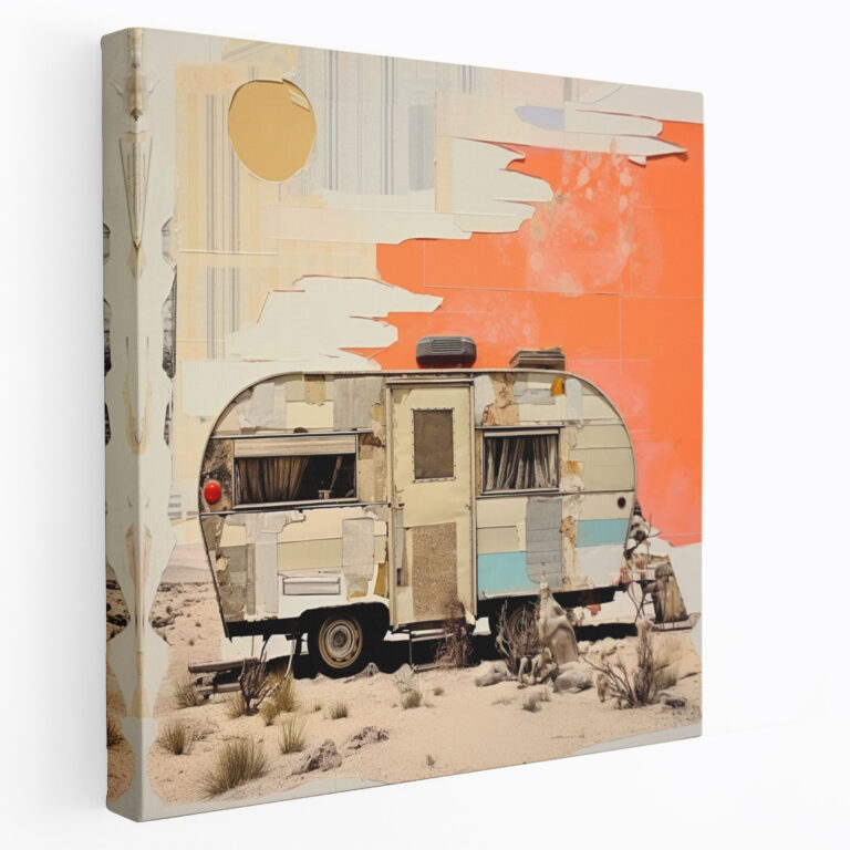 Caravan Wall Decoration - Vintage Caravan Collage - Caravan, Wall Decoration, Wanderlust, Nostalgia