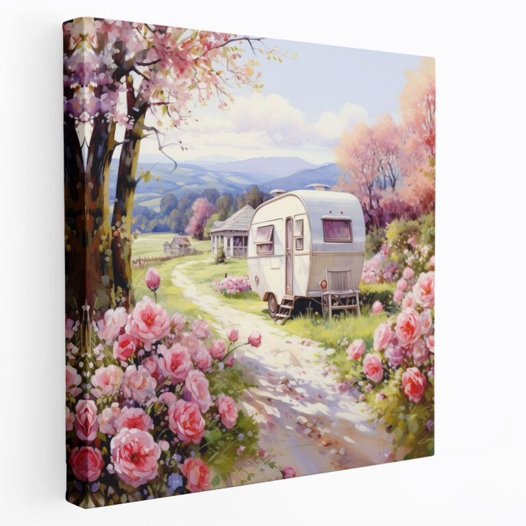 Caravan Wall Art - Countryside Serenade - Caravan, Picturesque Countryside, Home Decoration, Canvas