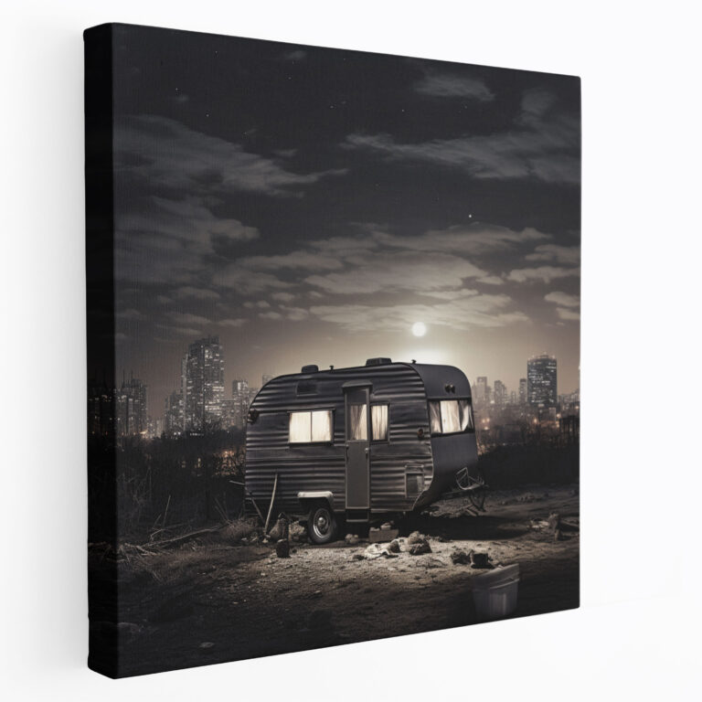 Caravan Canvas Print - Vintage Urban City Wall Art - Caravan, Caravan Canvas Print, Canvas, Canvas Wall Art