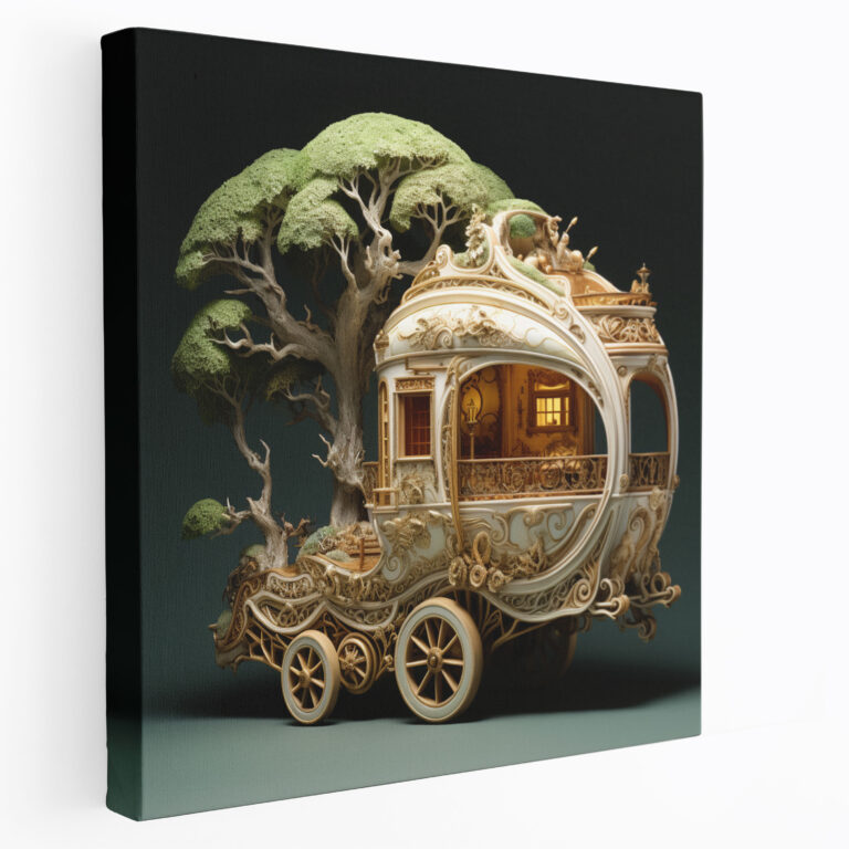 Caravan Wall Art - Enchanting Forest Journey - Caravan, Canvas Wall Art, Mystical Forest, Canvas