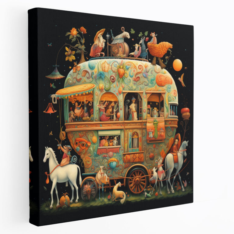 Magical Caravan Wall Art - Caravan, Canvas Wall Art, Caravan, Animals