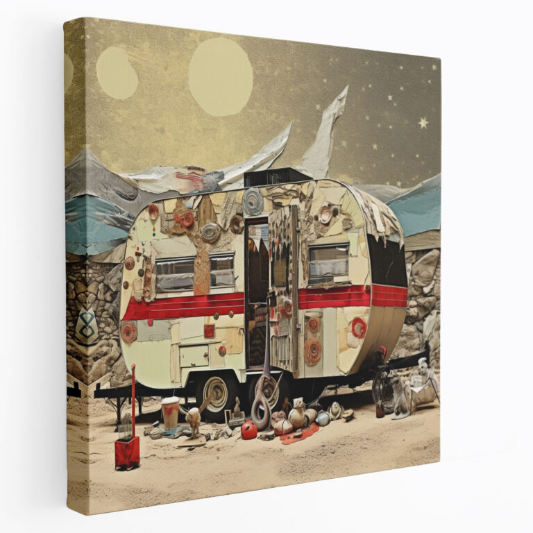 Textured Caravan Canvas Print - Caravan, Textured Materials, Home Decoration, Canvas Print
