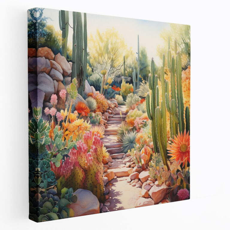 Cactus Canvas Print - Cactus, Watercolor Painting, Vivid Colors, Cactus