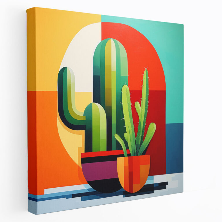 Cactus Wall Art - Cactus, Wall Decoration, Modern Abstract Art, Vibrant Colors