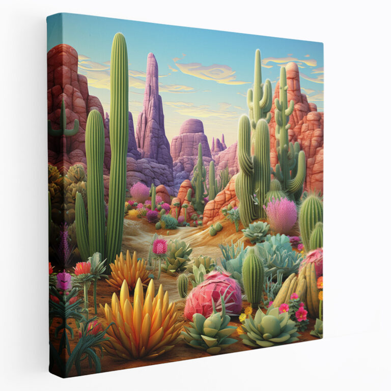 Cactus Canvas Print - Vibrant Desert Wall Art - Cactus, Home Decoration, Home Decoration, Wall Decoration