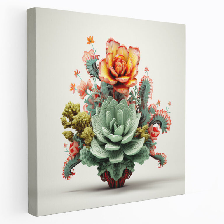 Cactus Canvas Print - Contemporary Patterned Wall Art - Cactus, Canvas Wall Art, Contemporary Digital Illustration, Textures