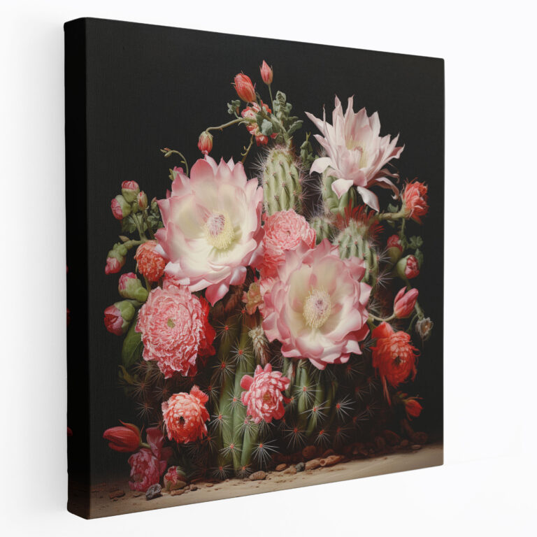 Realistic Cactus Canvas Print - Cactus, Cactus, Intricate Details, Oil Painting