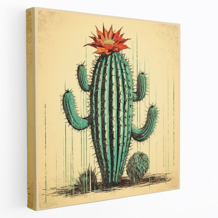 Vintage Cactus Wall Decoration - Cactus, Wall Art, Nostalgia, Wall Decoration