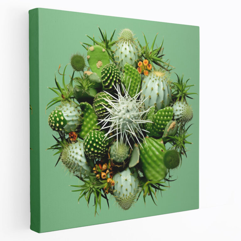 Cactus Wall Decoration - Contemporary Digital Artwork - Canvas Print - Cactus, Wall Art, Wall Decoration, Cactus