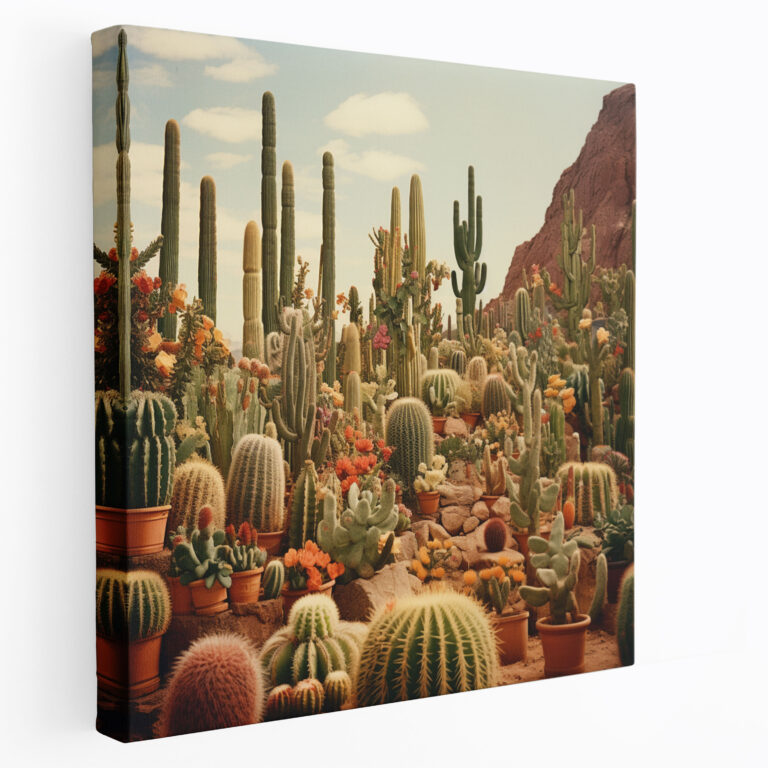 Vintage Cactus Canvas Print - Classic Photograph - Wall Decoration - Cactus, Cactus Nursery, Wall Art, Home Decoration