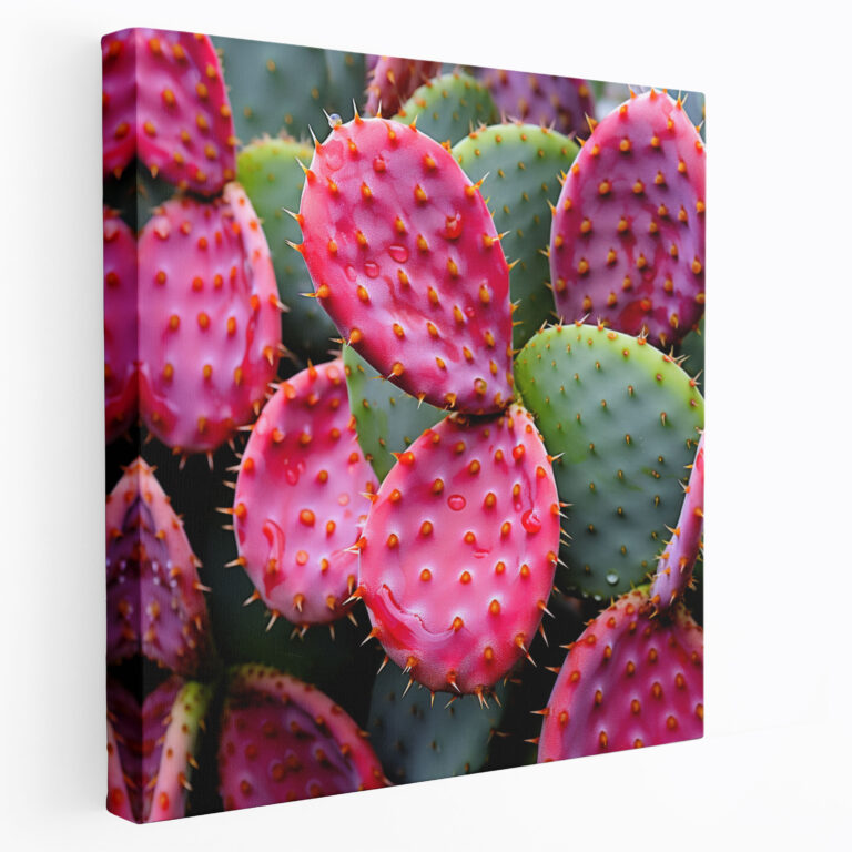 Prickly Pear Cactus Canvas Print - Contemporary Photograph - Wall Art - Cactus, Wall Decoration, Home Decoration, Vibrant