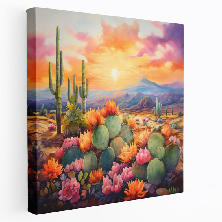 Cactus Sunset Canvas Print - Cactus, Canvas, Canvas Wall Art, Canvas Print