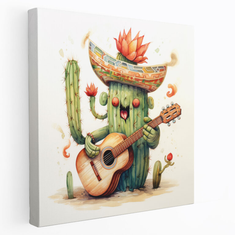 Whimsical Cactus Canvas Print - Cactus, Cactus, Wall Decoration, Home Decoration